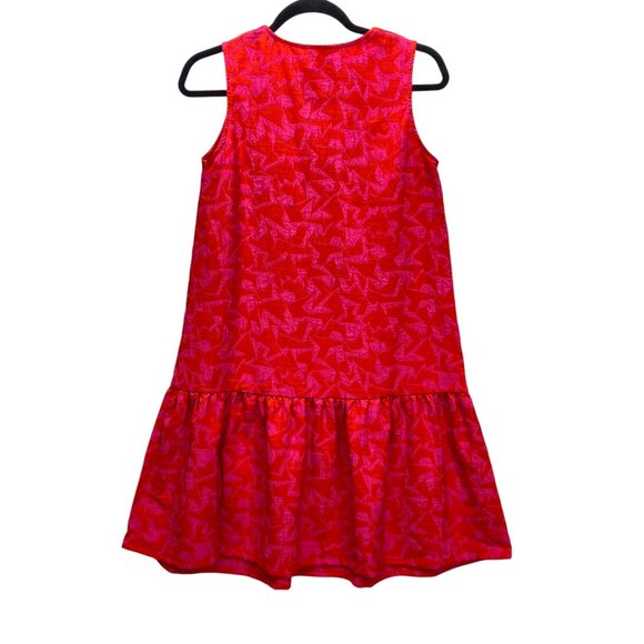 Saint & Sofia Victoria Festival Jacquard Shift Dress, Size 2, Red & Pink, Ruffle - Picture 10 of 11